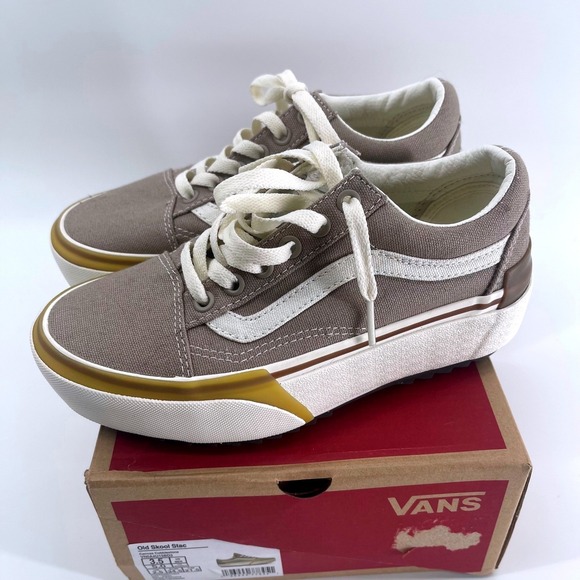 Vans Old Skool Stac Canvas Cobblestone Women's Platform Sneakers VN0A4U15BD3  5 - Picture 3 of 8